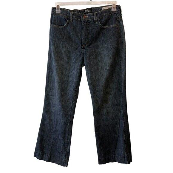 NYDJ Womens Size 8 Dark Wash Stretch Pockets Boot Cut Wide Leg Denim Jeans - Picture 1 of 12